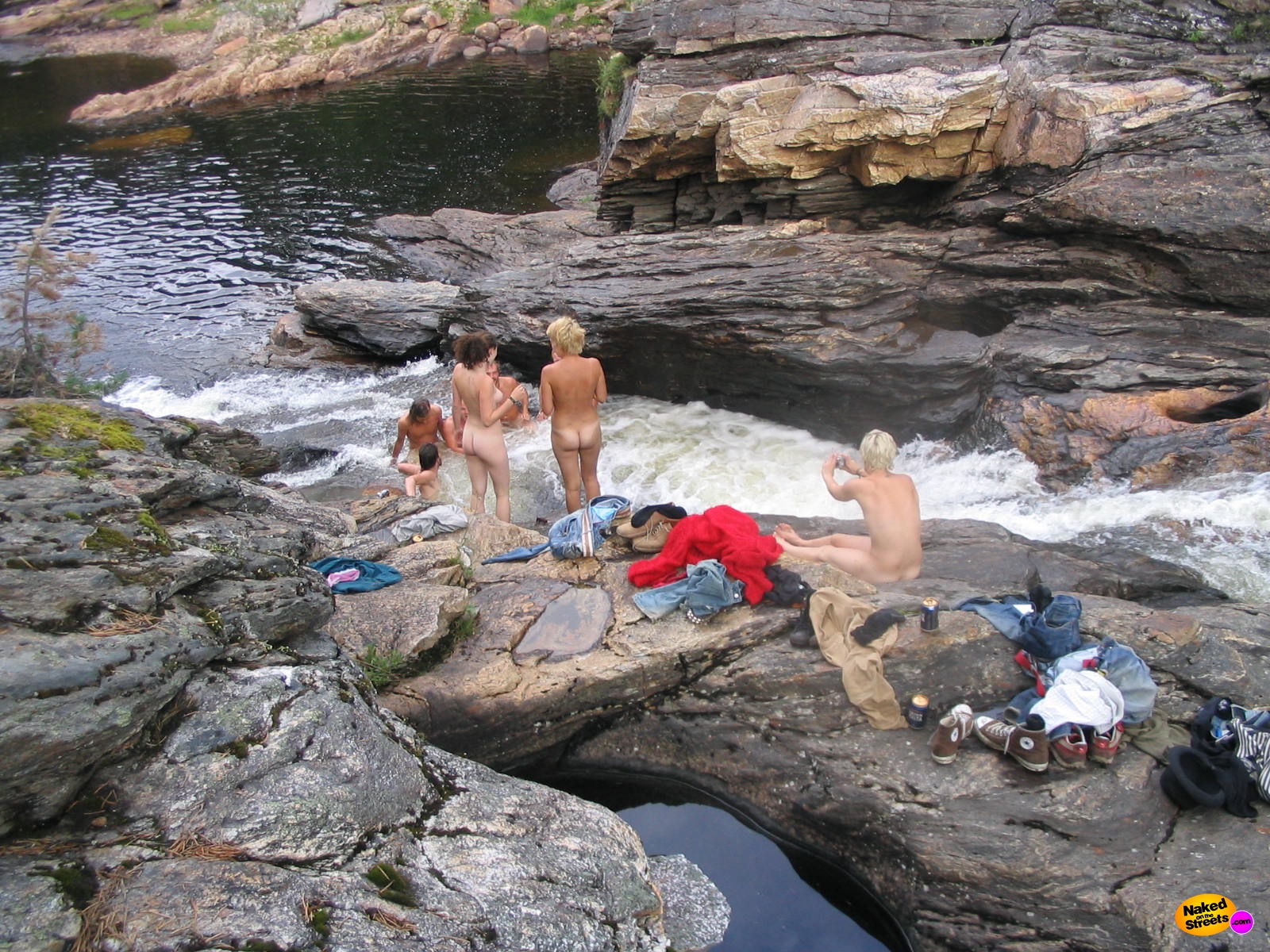 Skinny dipping during hike