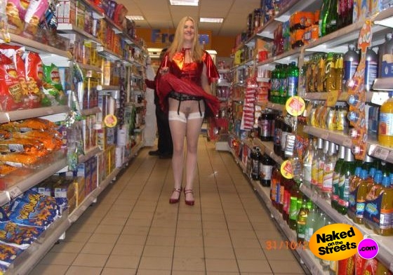 Naked grocery shopping