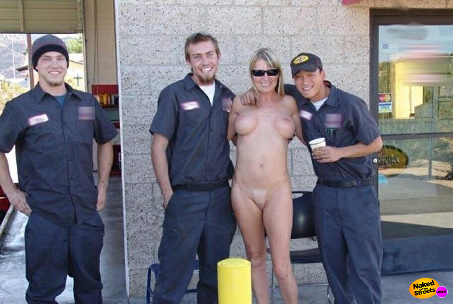 Blonde milf posing nude at the fire dept