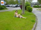 Hot young college slut flashes her body in a suburb