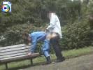 Crazy couple caught fucking right in the park