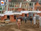 Hot teen girl walking through a construction site totally nude 