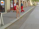 Super sexy young college girl posing naked on the streets