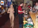 Hot bargirl walks around naked at her work
