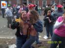 Two girls, one hot, one not, flash their tits at Mardi Gras