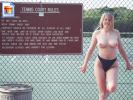 Crazy amateur girl gets naked on the tennis court