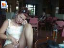 Drunk redhead shows off her snatch in the hotel lobby 