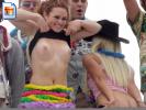 Teen girl shows her perfect titties in public