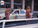 Two sluts try to catch a cab with no clothes on