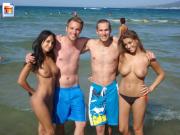 Two lucky dudes hang out with the hottest girls ever