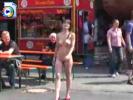 Naughty girl walks around in the nude
