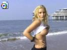 Super sexy dutch teen flashing her titties at the beach 