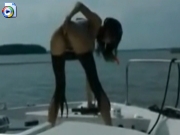 Anal masturbation on yacht