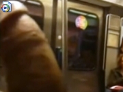 Public wanking to girls in subway