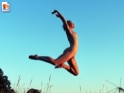 Awesome shot of athletic naked girl