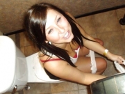 Girls get naughty in public toilets (Galleries)