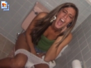 Girls get naughty in public toilets