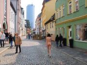 Skinny bitch walks the streets naked (Galleries)