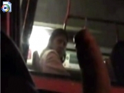 Flashing big dick to woman in bus