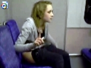 Drunk skank pees on the subway