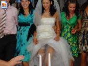 Slutty bride lifts up her skirt a bit too high