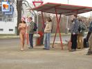 Thin chick walks around naked on the streets 4 
