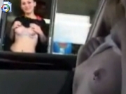 Drive thru boob flash