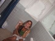 Girls get naughty in public toilets (Galleries)