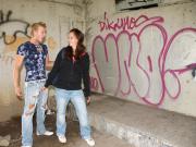 Teen gets busted spraying graffiti by her stepbrother (Galleries)