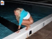 Party girl goes skinny dipping