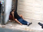 Hooker busted fucking on alley cam