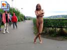 Petite teenage girl shows off her hot nude body in public