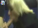 Naughty blonde sucks dick and gets fucked in a train