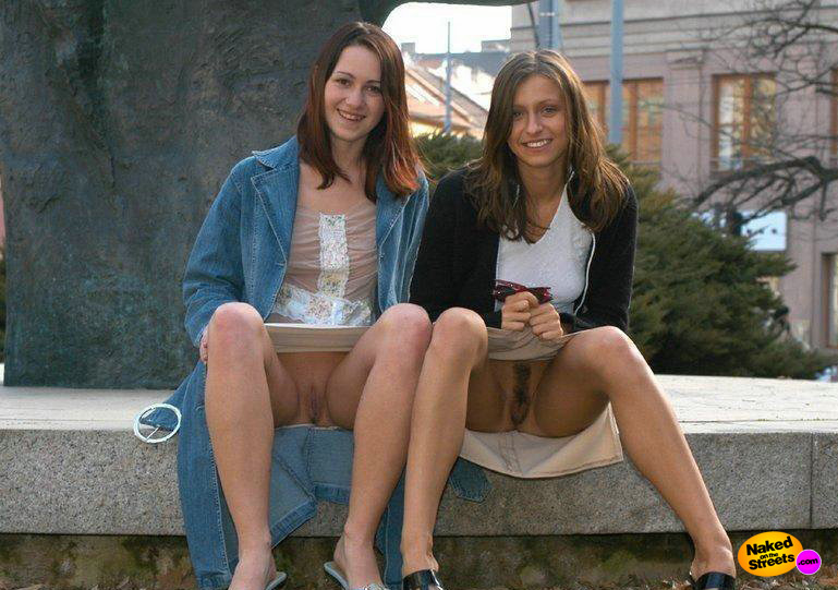 Two girls show off their cooters after bible-study