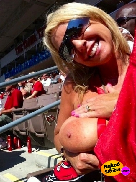 MILFs flashing boobs