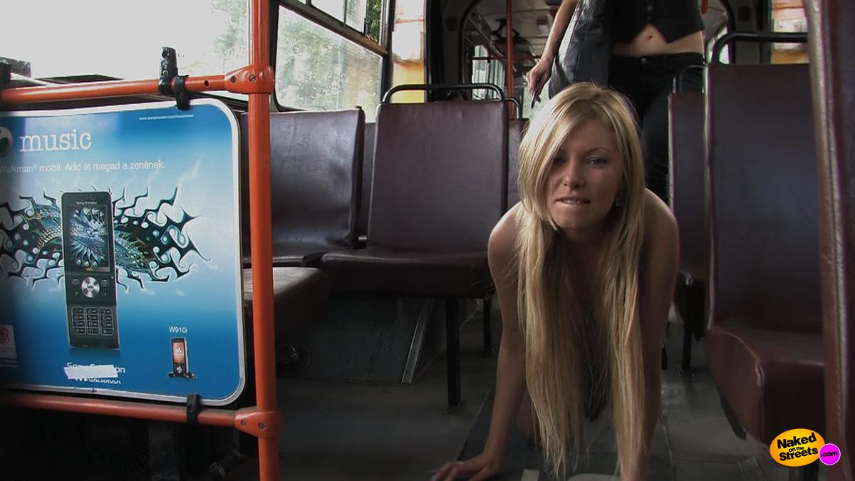 Submissive girl fucked hard in public bus