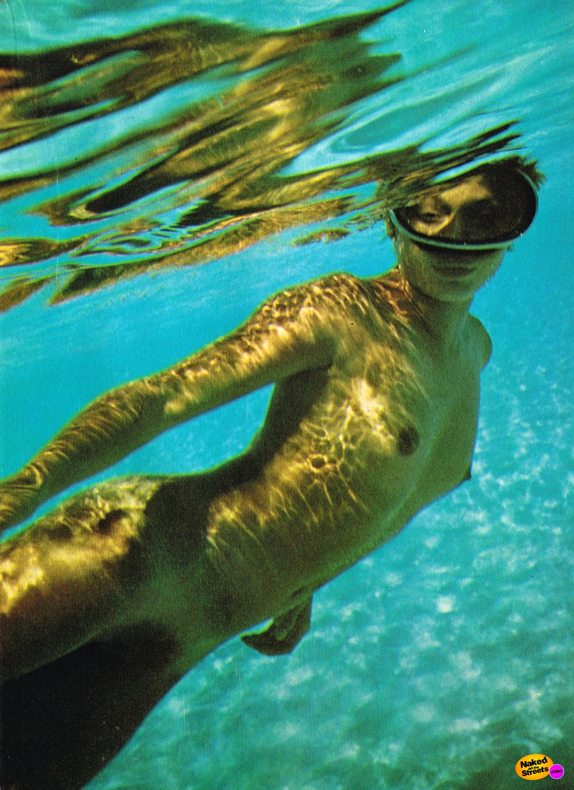 Naked girl swimming