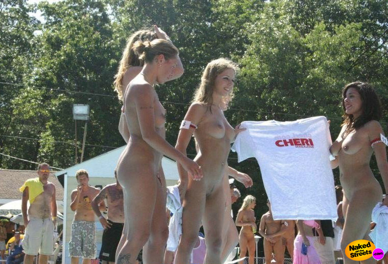 These 4 nude sluts have to share 1 t-shirt. I like those numbers