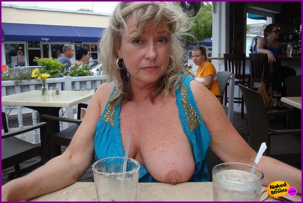 Tits exposed in public