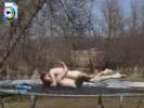 Crazy couple fuck like animals on their trampoline