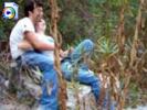 Amateur couple caught fucking near lake