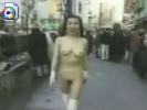 Japanese (I think) Chick walking through town fully nude!