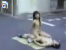 Kinky Asian couple fucking right on the streets