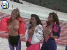 Hot ski chicks flash their titties in public