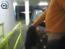 Kinky slut sucks and fucks in an underground parking lot