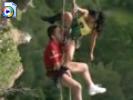 Hot chick fucked hard in mid-air
