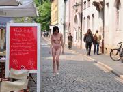 Skinny bitch walks the streets naked (Galleries)