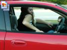 Horny amateur bitch in a car flashing tits and ass (Galleries)