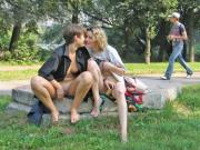 Lesbians playing with their pussies on a hot summer day (Galleries)