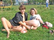 Lesbians playing with their pussies on a hot summer day (Galleries)